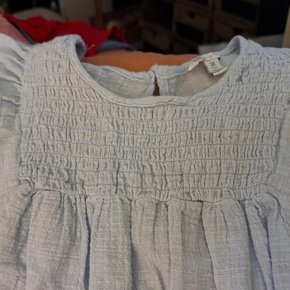 Cato Sky Blue Flutter Sleeve Top - Picture 2 of 4